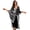 Black Polynesian Flower, variant on Womens Beach Coverup Summer Outfit Plus Size Swimwear Cover Up Maxi Beach Dress Sea Turtle Hibiscus Flower Print V-Neck Loungewear Resort Wear for Vacation