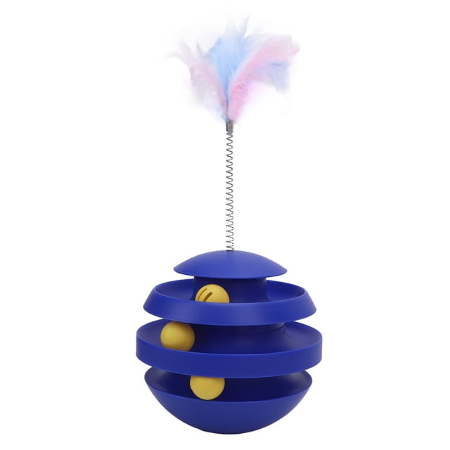 Puzzle Kitten Exercise Toy, Turntable Cat Toy, Interactive Automatic Ball Toy with Rotating Mechanism, Captivating Distraction for Cats, Built to Last & Indoor Play, Enhance Cat