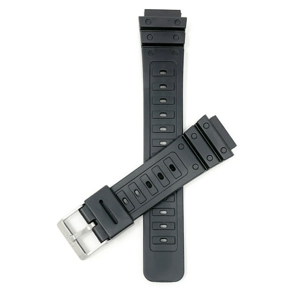 Bandini 18mm Black Replacement Watch Band for Casio G Shock Rubber Watch Strap & Other Sport Watchbands, Waterproof Heavy Duty Rubber / Resin Watch Band, Does Not fit all Casio G-Shock Watches