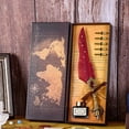 thumbnail image 3 of Vintage Quill Pen Glass Dip Pen Set with Ink and Letter Opener for Calligraphy Lovers, 3 of 3