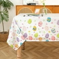 thumbnail image 1 of Easter Tablecloth 60 x 120 Inch, Waterproof Egg Themed Table Cloth, Washable Table Cover for Holiday Dinner Party Decoration, 1 of 6