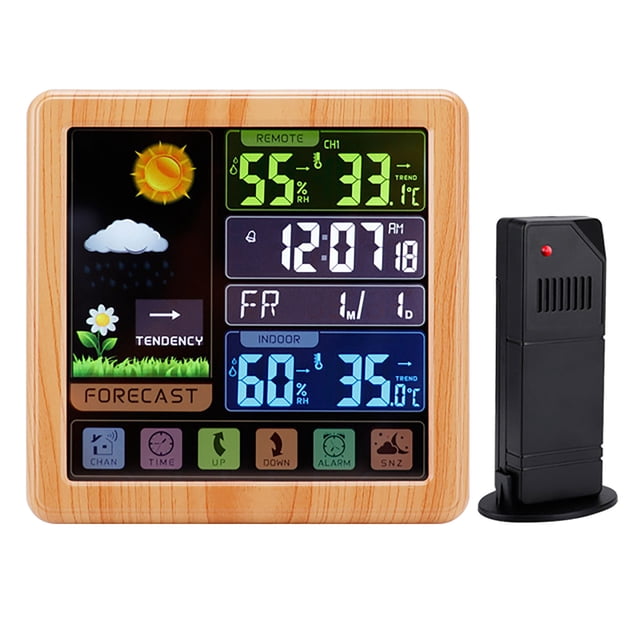 TIMIFIS The Hygrometer 6.1 Inch Color Display Hygrometer with Sensor, 24-Hour Clock Kitchen Gadgets