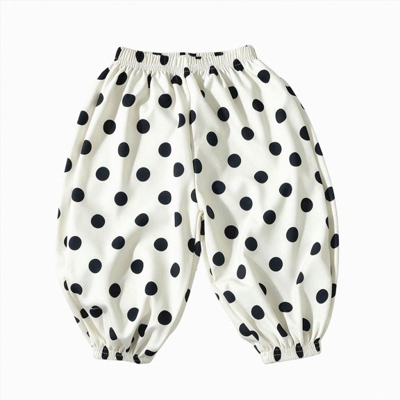 Leey-World Toddler Girl Summer Pants Long Bloomers Girls Lightweight Cotton Wide Leg Barrel Harem Pants Elastic Waist(White,4-5 Years)