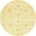 thumbnail image 1 of Ahgly Company Indoor Round Abstract Sun Yellow Oriental Area Rugs, 5' Round, 1 of 6