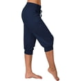 thumbnail image 7 of Women's Sweatpants Capri Pants Workout Exercise Cropped Joggers Running Drawstring Lounge Pants Side Pockets Ladies Comfy Plus Size 2026 Trendy Outfits Lightweight Cute Fashion Dressy Clothes Navy, 7 of 7