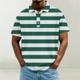 thumbnail image 2 of ZCFZJW Mens Henley Shirts Casual Striped Printed Summer Short Sleeve 1/4 Button V Neck Athletic Workout Tops Trendy Oversized Cotton Tees Green XXL, 2 of 5