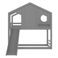 thumbnail image 6 of Bellemave Twin Over Twin Bunk Bed with Slide, Wood House-shape Floor Bunk Bed with Ladder and Storage, Space-saving Twin Loft Bed, No Box Spring Needed（Gray), 6 of 8
