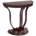 thumbnail image 5 of 55 Downing Street Farmhouse Rustic Vintage Oak Wood Half Round Console Table 31" x 17 1/4" Dark Brown Curved Legs for Living Room Bedroom Bedside, 5 of 7