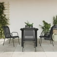 thumbnail image 1 of vidaXL 5 Piece Garden Dining Set Black Steel and Textilene, 1 of 5