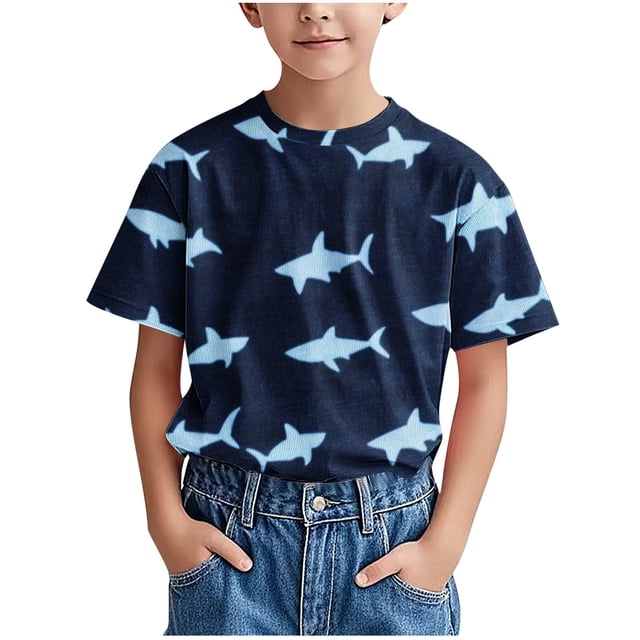 COM1950s Robe à Manches Courtes, Chemise Tendance pour Enfant T-Shirt Imprimé Col Rond Confortable Ample T-Shirt Blouse à Manches Courtes Hauts Décontractés