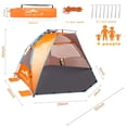thumbnail image 2 of Oileus Tienda de campaña de playa extragrande para 4 personas, refugio solar, tienda de campaña instantánea portátil para playa con bolsa de transporte, estacas, 6 bolsillos de arena, anti UV para pes, 2 of 5