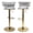 Light Grey, variant on Set of 2 Modern Velvet Bar Stools, Adjustable Height Woven Back Bar Chairs with Footrest and Swivel for Kitchen Island & Dining Room, Beige