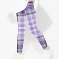 thumbnail image 5 of Odeerbi Kids Girls Leggings Plaid Stretchy Tights Pants Lattice Printed Pants High Waist Stretchy Soft Tights Kids Summer School Wearing Purple, 5 of 5
