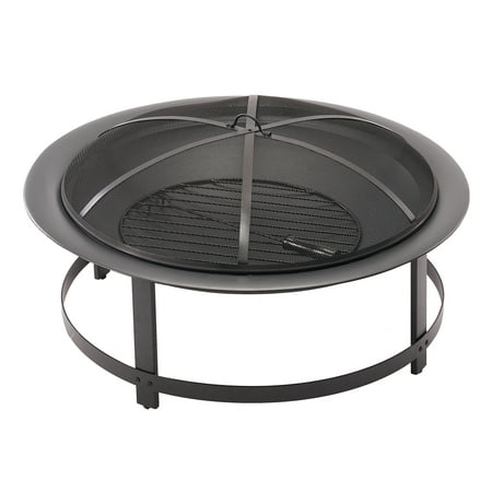 Mainstays Layken Round Outdoor Wood Burning Fire (Best Finish For Wood Burning)