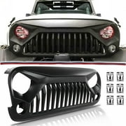 Matte Black Angry-Bird Upgraded Grill Grille For 2007-2018 Jeep Wrangler-JK