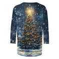 thumbnail image 3 of Hvot&aat Ladies' Christmas Printed Loose Casual Round Neck With Three Quarter Sleeves And 3/4 Sleeves T-shirt Pullover Top, 3 of 4