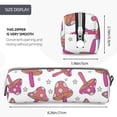 thumbnail image 3 of Fotbe Purple Mushroom Pattern Leather Pencil Case, Pencil Pouch with Durable Zipper, Compact and Stylish Organizer for Stationery, Art Supplies, Travel Essentials, 3 of 7