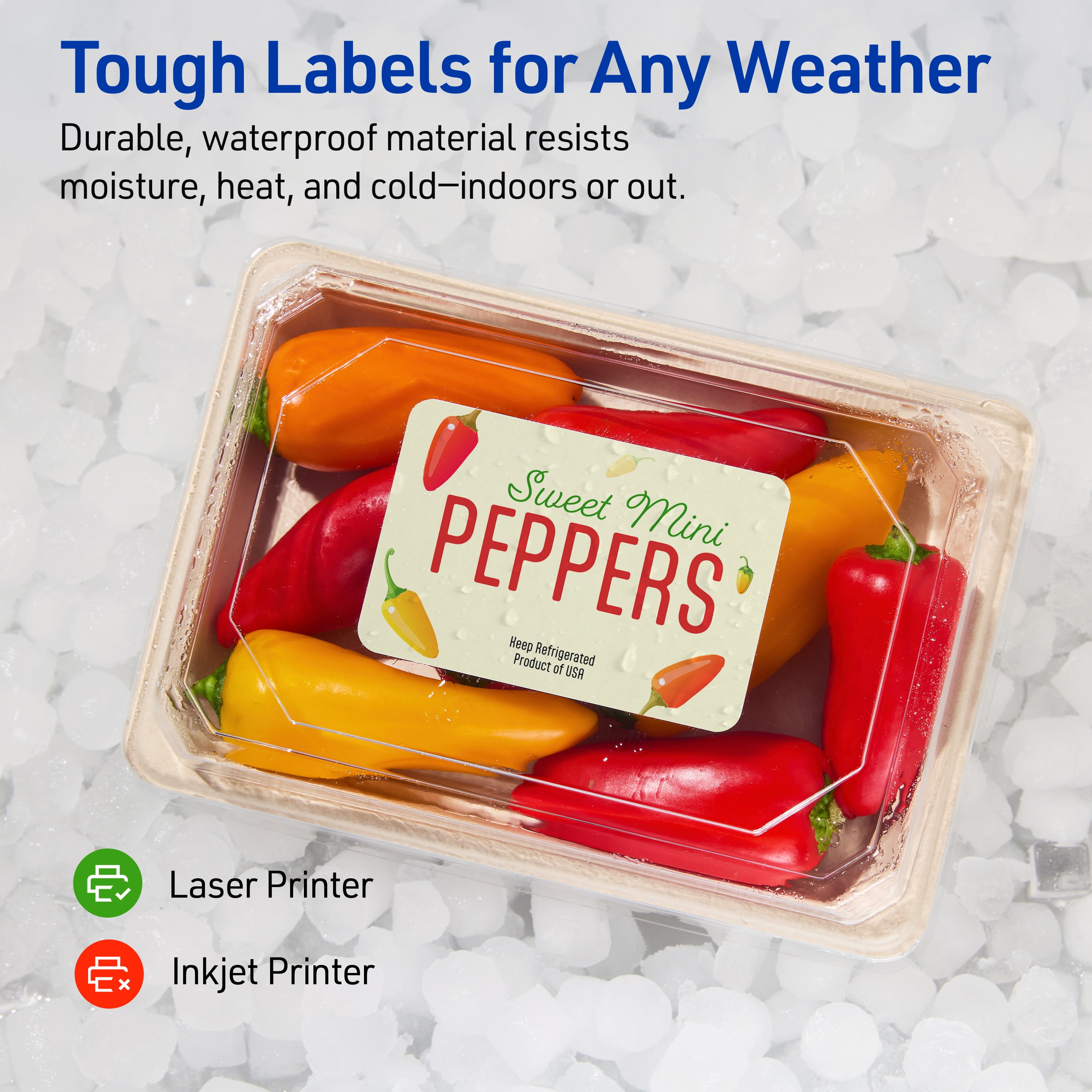Avery Waterproof Rectangle Labels, 2" x 3.5", 400 Total