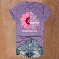 thumbnail image 2 of DondPO Womens T Shirts，Breast Cancer T Shirts For Women Ribbon Breast Cancer Awareness T Shirts Breast Cancer Clothes，Camisetas Para Mujer，Graphic Tees for Women Purple L, 2 of 4