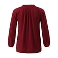 thumbnail image 5 of Women Blouses Womens Button down Shirts Short Sleeve Teacher Graphic Tees for Womens Short Sleeve Tunic Tops for Leggings Long Blouses Women Dressy Long Athletic Top Ladies Dress Tops Wine S, 5 of 8