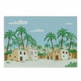 thumbnail image 1 of Oasis Cutting Board, Village with Houses and Palm Trees Architecture and Culture, Decorative Tempered Glass Cutting and Serving Board, in 3 Sizes, by Ambesonne, 1 of 2