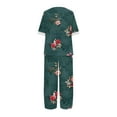 thumbnail image 5 of Edvintorg 2 Piece Lounge Set Women Women's Summer Printed Half Sleeve Round Neck Cropped Top + Casual Pants Suit Set Two Piece Lounge Set Army Green M, 5 of 5