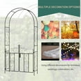 thumbnail image 4 of Resenkos Garden Arch Plant Support Trellis,89.25" Metal Garden Arch with Gate, Garden Arbor Trellis, Black, 4 of 11