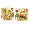 thumbnail image 1 of Lovely Autumn Tanager Birds, Leaves, Berries and Acrorn Set;Two 12x12" Paper Posters, 1 of 1
