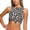 Brown, variant on Tankini Top Women's Classic Soft Cut Out Tie Knot Front High Neck Crop Top Bikini Swimsuit Tops Black,S