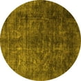 thumbnail image 1 of Ahgly Company Machine Washable Indoor Round Oriental Yellow Industrial Area Rugs, 4' Round, 1 of 4