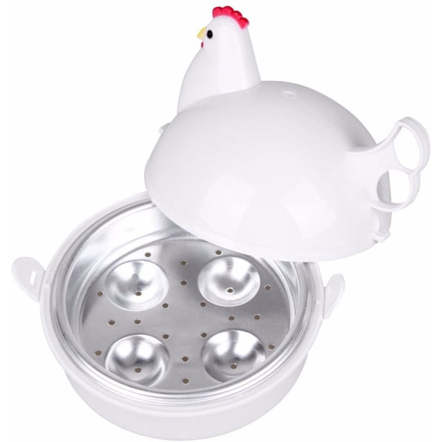 Olla eléctrica para huevos, forma de pollo, microondas, 4 vaporizadores, caldera, utensilios de cocina Ormromra LL-1761