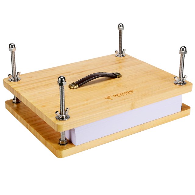 Prensa para libros Bkaleme 37,3 x 29 cm, madera sostenible de gran tamaño