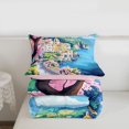 thumbnail image 6 of jejeloiu Coastal Town Watercolor Twin Comforter Sets Kids,Pink Cherry Blossom Bedding Set,Reversible,2pcs, 6 of 8