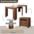 thumbnail image 3 of 20"-118" Extendable Dining Table for 2-12 People, Modern Modular Extension Table, Space-Saving Extra Long Folding Dining Table, Multifunctional Conference Meeting Table, Walnut, 3 of 8