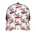 thumbnail image 3 of Lsque Cartoon Helicopter Printed Trucker Hat - Baseball Cap for Men Women - Breathable Mesh Side, Adjustable Fit - for Casual Wear, 3 of 7