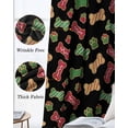 thumbnail image 6 of Merry Christmas Black Out Curtains 63 Inch Long, Room Darkening Draperies Curtains Panels, Abstract Pets Footprints Bones Red Green Thermal Insulated Curtain for Bedroom Living Room 52"x63" 2 Panels, 6 of 8