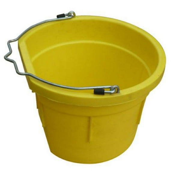 Master Rancher MR8QP/FSB-YEL 8-Quart Yellow Poly Resin Farm & Ranch Flat Sided Utility Bucket Pail - Quantity of 3