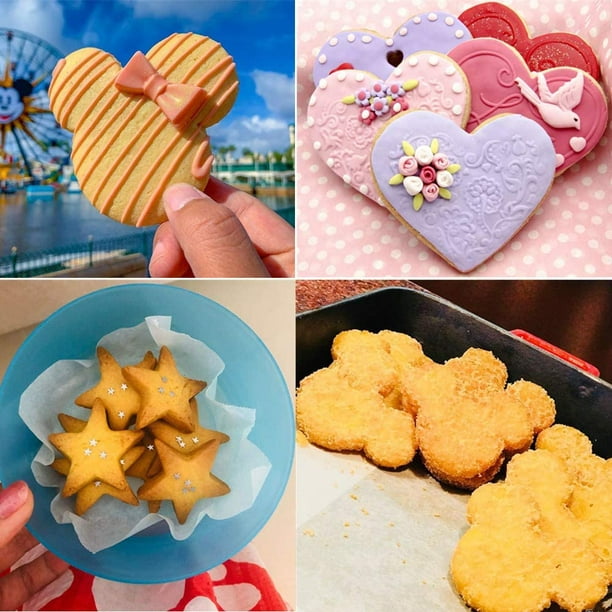 Emporte-pièce pour enfants, Mickey et Minnie Mouse Licorne Dinosaure Coeur  Étoile Formes Emporte-pièces en Acier Inoxydable Moule pour Gâteaux,  Biscuits et Sandwichs Argent - 