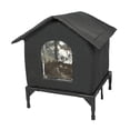 thumbnail image 3 of Casa para gatos al libre, refugio para gatitos, cálida, aislante, impermeable, tienda de campaña para gatos salvajes, refugio para el invierno, S Negro, 3 of 8