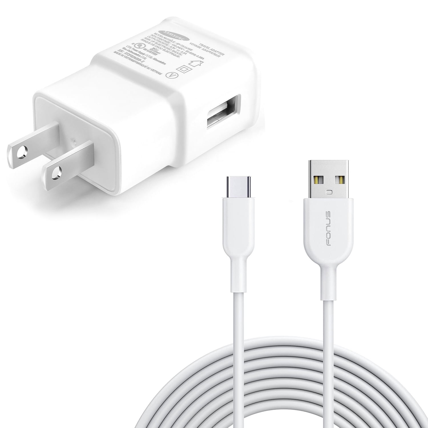 Fast Home Charger Type-C for Samsung Galaxy S23/FE/Plus/Ultra/S24/FE/Plus/Ultra - 6ft USB Cable Quick Power Adapter Travel Wall