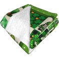 thumbnail image 3 of St Patrick''s Day Throw Blanket Shamrocks Design Super Soft Flannel Blanket, Green Gnomes Ireland Clovers Saints Blanket Decorations for Bed Couch Living Room Sofa 50"x40", 3 of 6