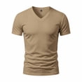 thumbnail image 5 of Jalioing Short Sleeve Workout Tops for Men Breathable Quick Dry Muscle Tee Solid Color V Neck Summer Casual Sport Shirt, 5 of 9
