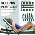 thumbnail image 6 of 72" ×21" Outdoor Chaise Lounge Cushion, 3" Thick High-Density Foam Fill, with Removable Headrest, Waterproof Fade Resistant, Replacement Cushion for Lawn Pool (Green White Stripes 2PCS), 6 of 9