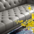 thumbnail image 6 of Modway Idyll Tufted Button Upholstered Leather Chesterfield Sofa in Gray, 6 of 6