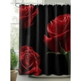 thumbnail image 2 of Fsddascl Red Rose Shower Curtain Set - Small 36" x 72" Washable Bathtub Curtain with 12 Hooks, Vintage Abstract Garden Flower Floral Black Waterproof Fabric Stall Shower Curtains for Bathroom/Bathtub, 2 of 6