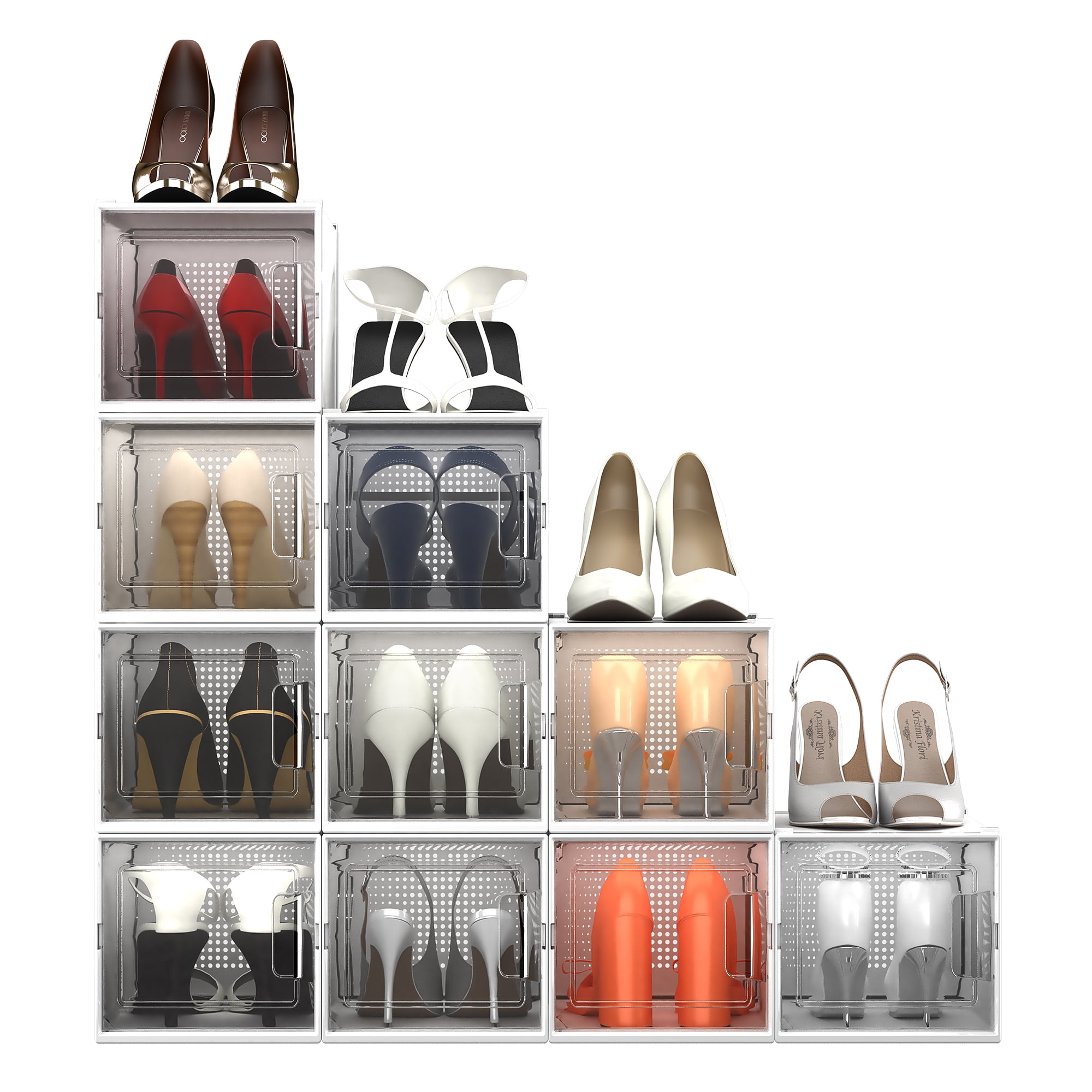 YITAHOME Shoe Organizer Shoe Storage 10PCS Plastic Shoe Box Clear Shoe