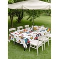 thumbnail image 4 of Outdoor Tablecloth with Umbrella Hole for Patio/Picnic/Party/Camping, Children's Day Waterproof Table Cloth Rectangle Table Cover Washable, Car Tree Stars Modern Abstract Art (54"x 80"), 4 of 8