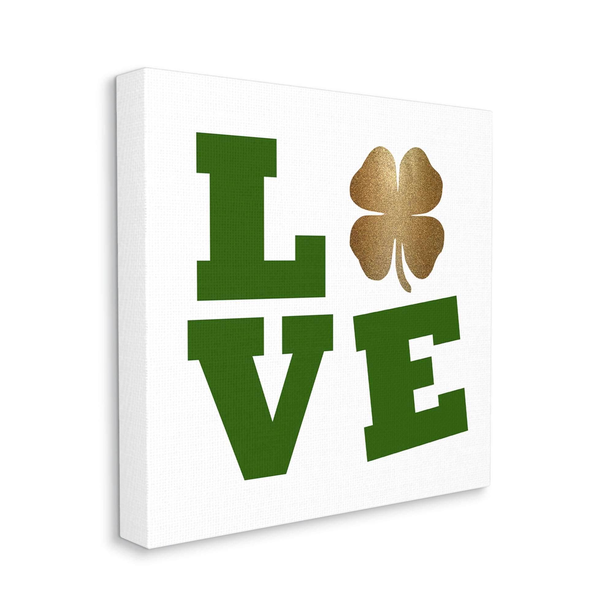 Stupell St Patrick's Day Clover Love Symbol Holiday Painting Gallery Wrapped Canvas Print Wall Art