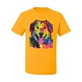thumbnail image 3 of Smiling Dog | Colorful Neon Golden Retreiver | Dean Russo Art Animal Lover Men's T-Shirt, Gold, Small, 3 of 6