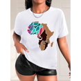 thumbnail image 1 of Women Portrait Print Sports Tee, Short Sleeves Round Neck Casual Workout T-shirt Top, Women's Activewear, 1 of 7